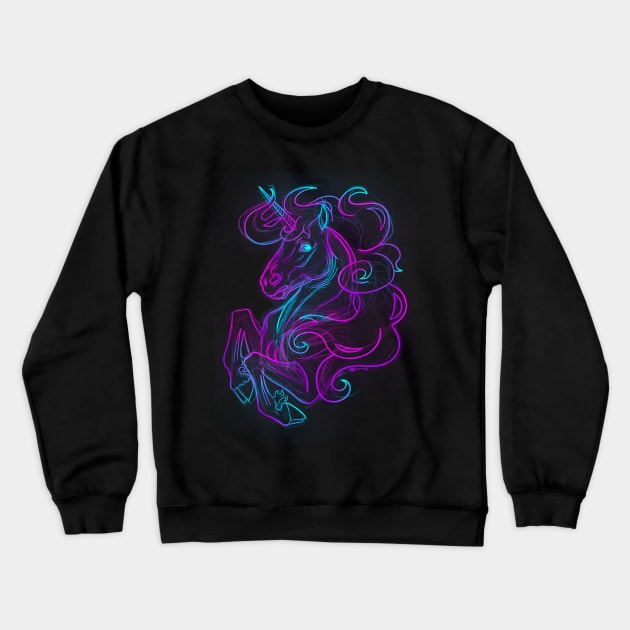 Electric Unicorn Crewneck Sweatshirt by Khrysalis Studios